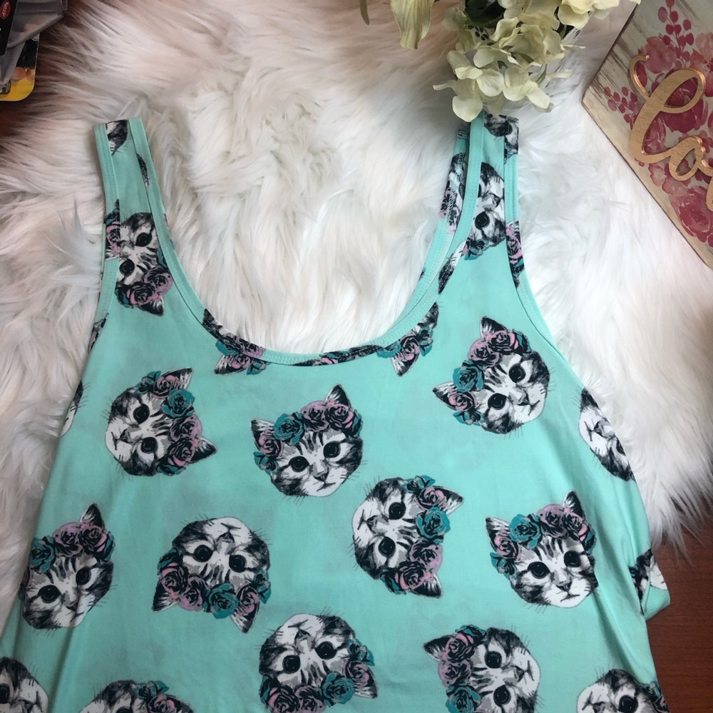 No Boundaries Cat Boho Tank Top Sz XXXL